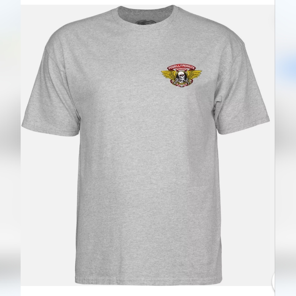 Powell Peralta winged ripper graphic T. Men's large. Grey